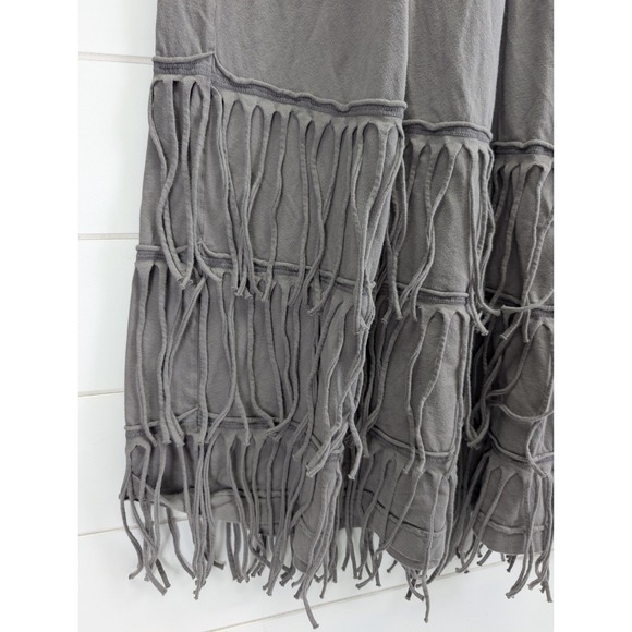 Soft Surroundings Fringe Maxi Skirt Size XS Gray Boho Hippie Gypsy Goblin Fairy - Picture 2 of 7